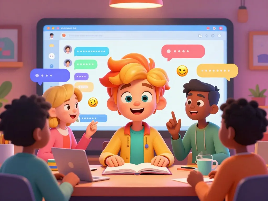 Engaging Crushon AI chat scene with vibrant characters and playful expressions, showcasing interactive conversations.