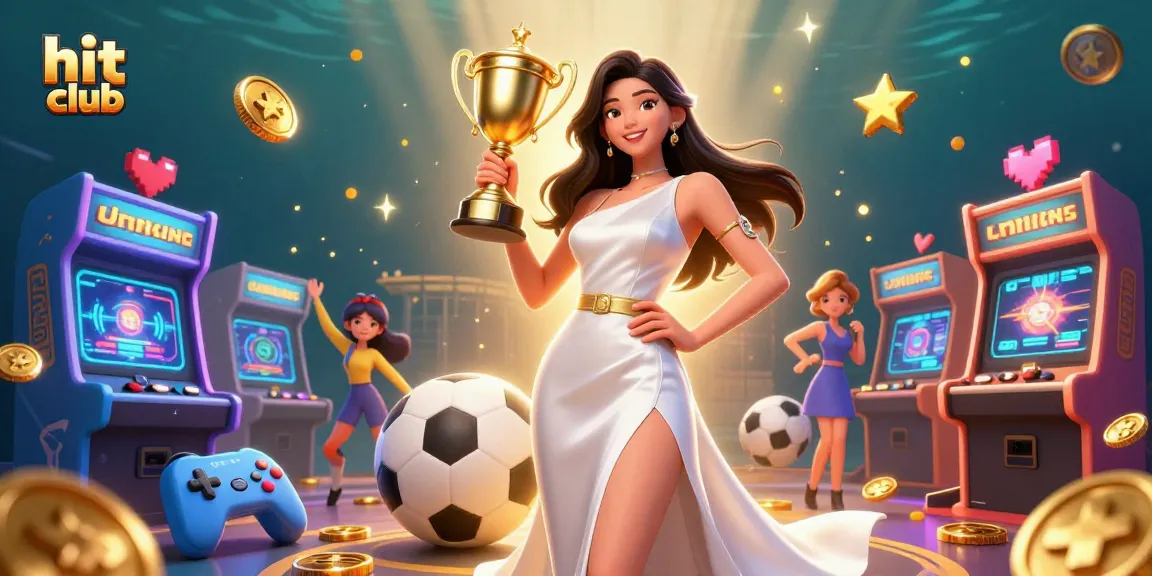 Experience winning thrill at hit club with vibrant 3D illustrations of gaming excitement.