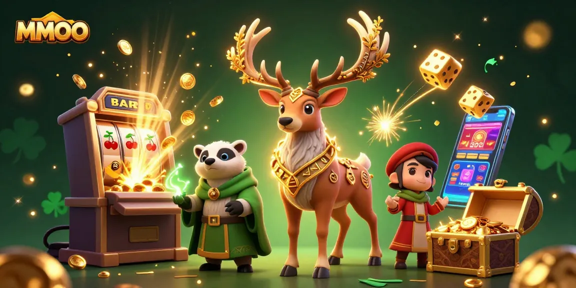 Experience the thrill of MMOO with this vibrant casino scene filled with jackpots and gaming excitement