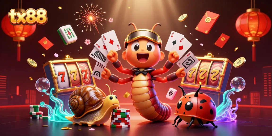 Engage with tx88's vibrant casino scene showcasing a millipede dealer and intriguing gaming elements