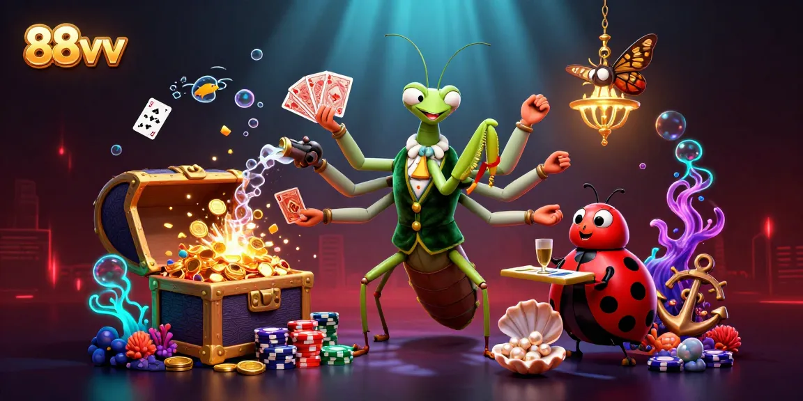 Engage in thrilling gameplay at 88vv with vibrant characters and luxury casino elements.