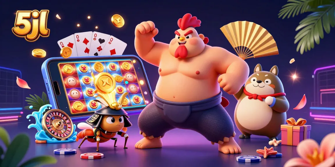 Experience thrilling action in the vibrant world of 5jl casino amusement with a lively rooster and cricket duo.