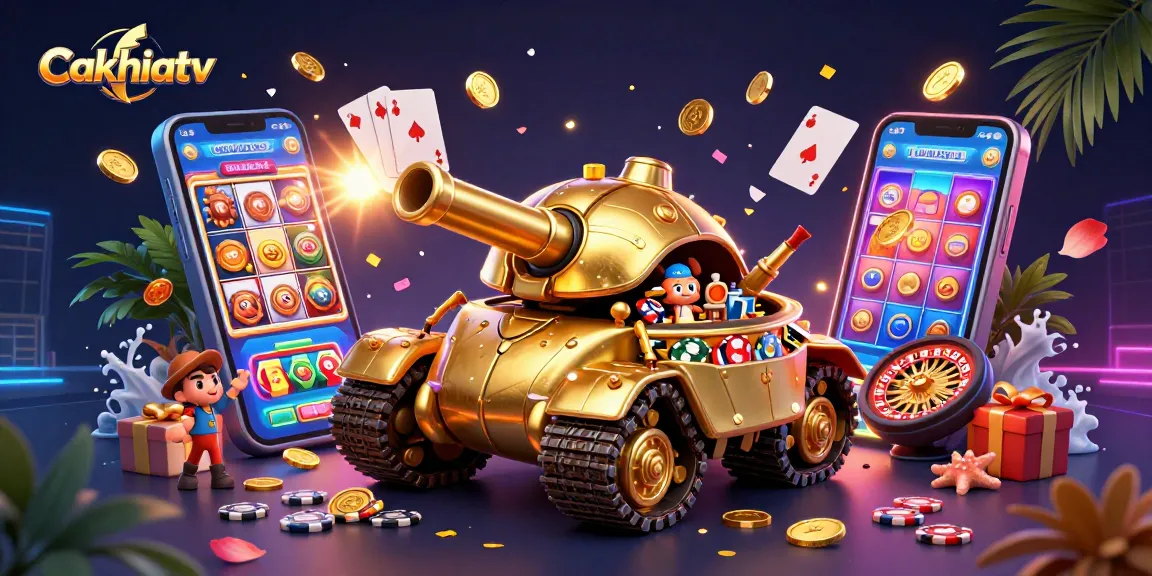 Cakhiatv watches thrilling casino moments unfold in a vibrant, colorful 3D gambling scene.