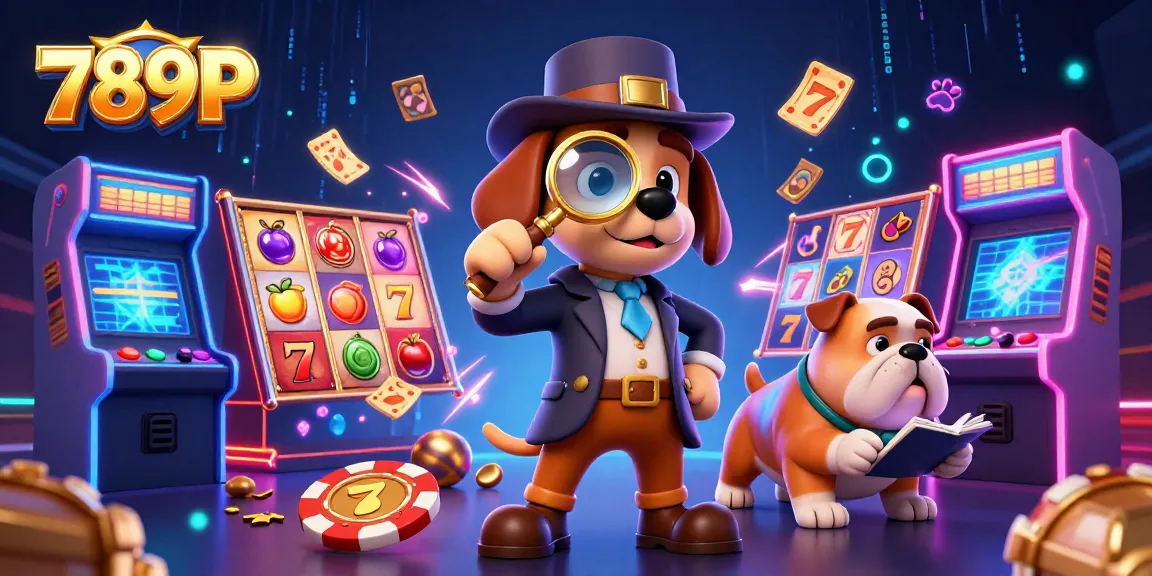 Engage with exciting slot reels and golden poker chips in a vibrant 789P casino scene.