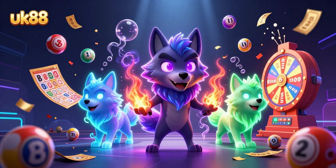 Engage with uk88's vibrant lottery scene featuring dynamic elements and characters.