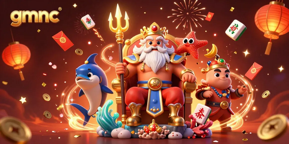 Win big with gmnc at a vibrant gaming celebration featuring Neptune, samurai, and lucky symbols.