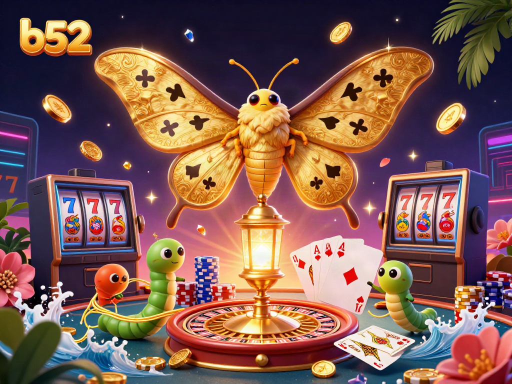 Engaging b52 gaming scene featuring the golden atlas moth and dynamic casino game elements.