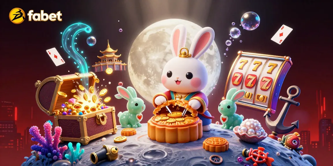 Experience fabet's thrilling gaming atmosphere with a lively rabbit mascot and rich casino elements.